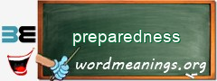 WordMeaning blackboard for preparedness